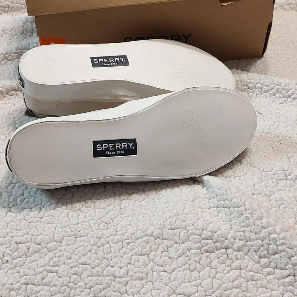 Sperry seaside top-sider 8 M quilted suede leather champagne shoes. NWOT in box. - Picture 8 of 8